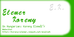 elemer koreny business card